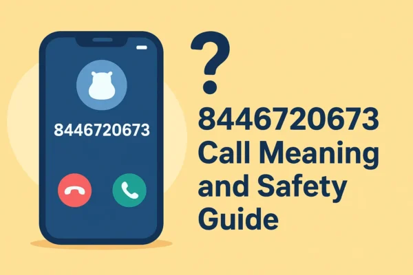Incoming call from 8446720673 on mobile screen representing phone number mystery and safety awareness.