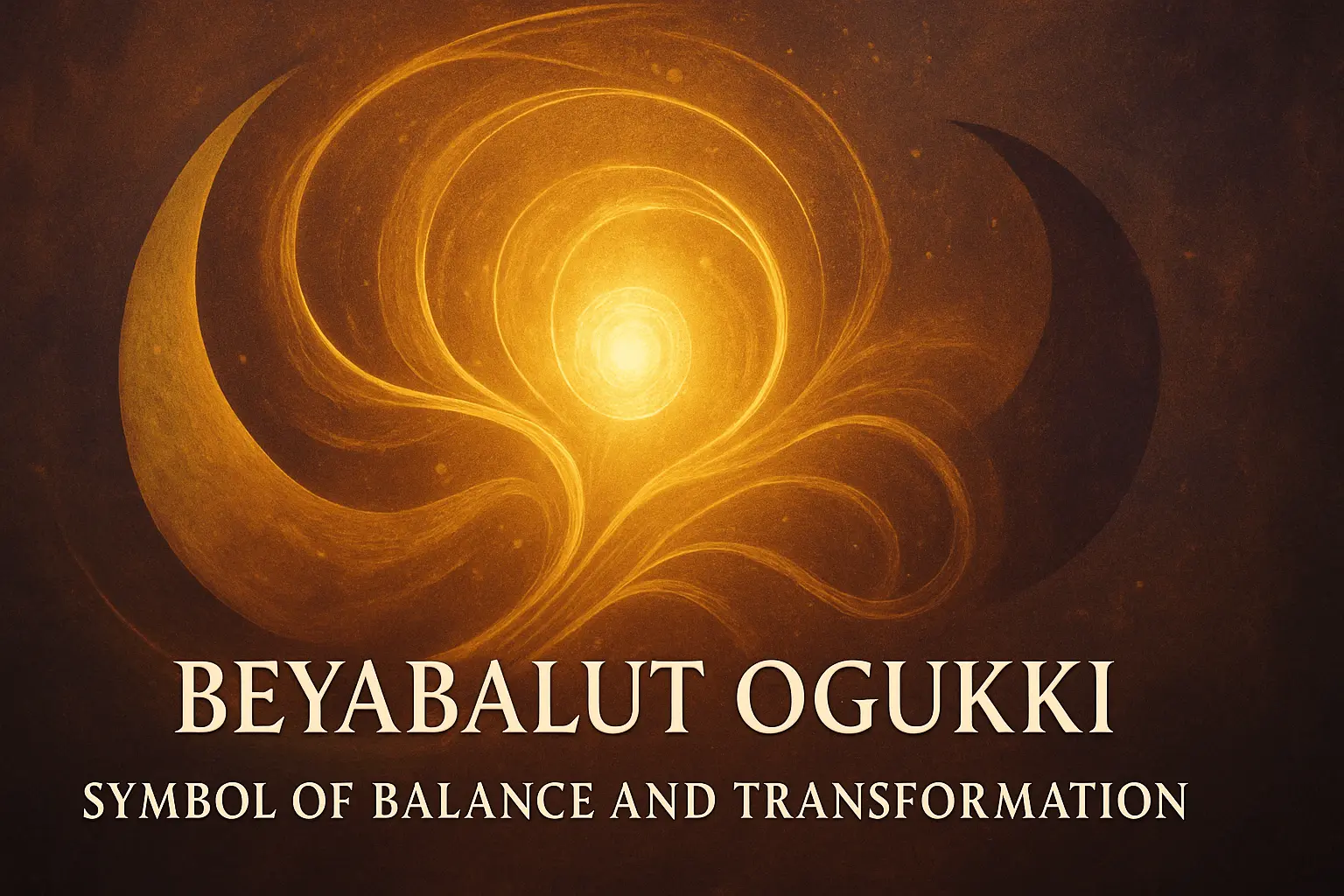 Abstract symbolic art of Beyabalut Ogukki depicting light, shadow, and balance.